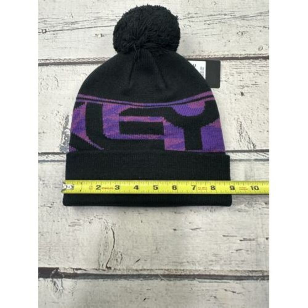 New Oakley Factory Cuff Adult Blackout Beanie Purple Oakley Decal Winter Ski Hat - Picture 3 of 7
